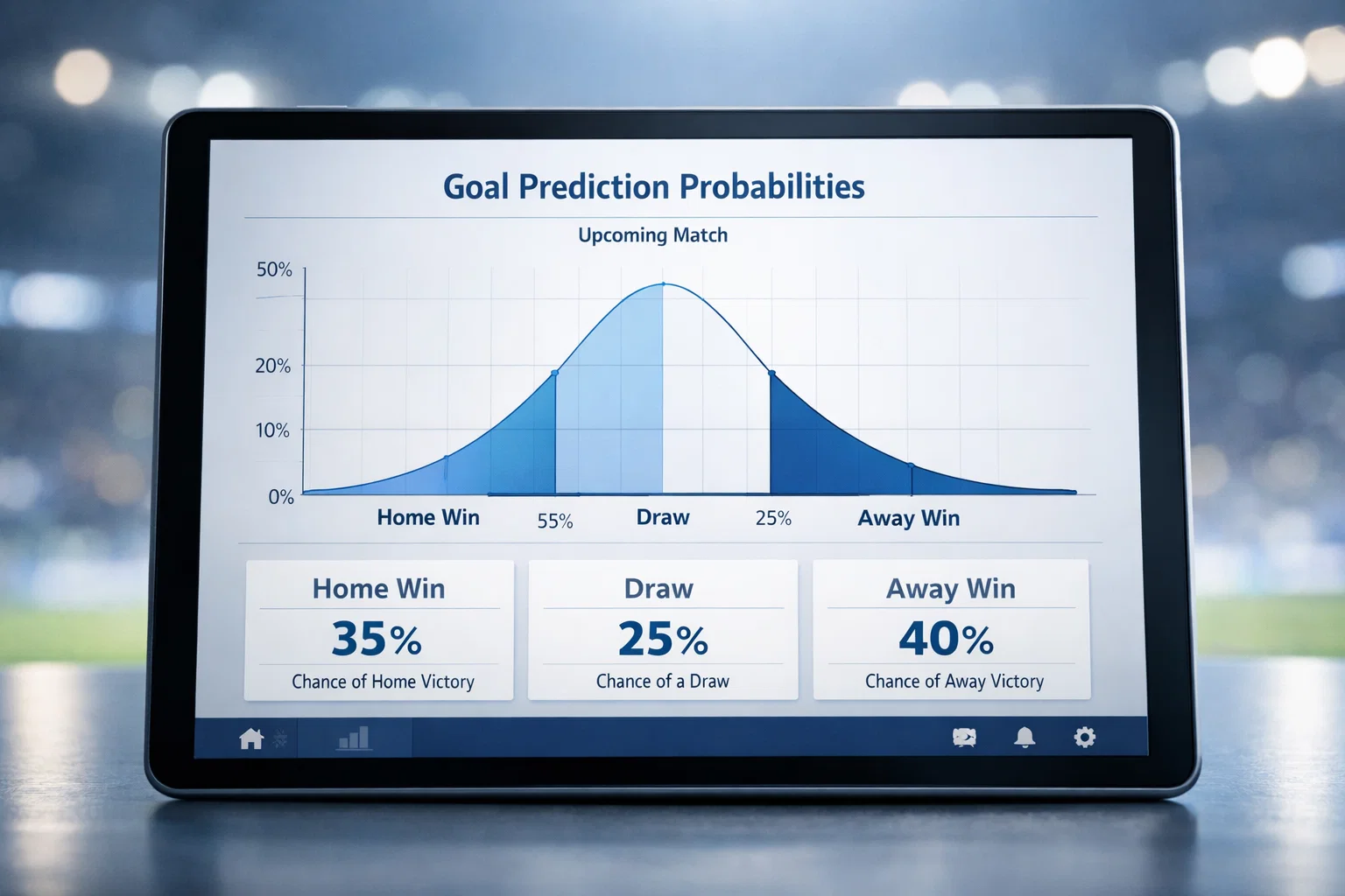 Visualisierung einer Wahrscheinlichkeitsverteilung mit Torprognosen