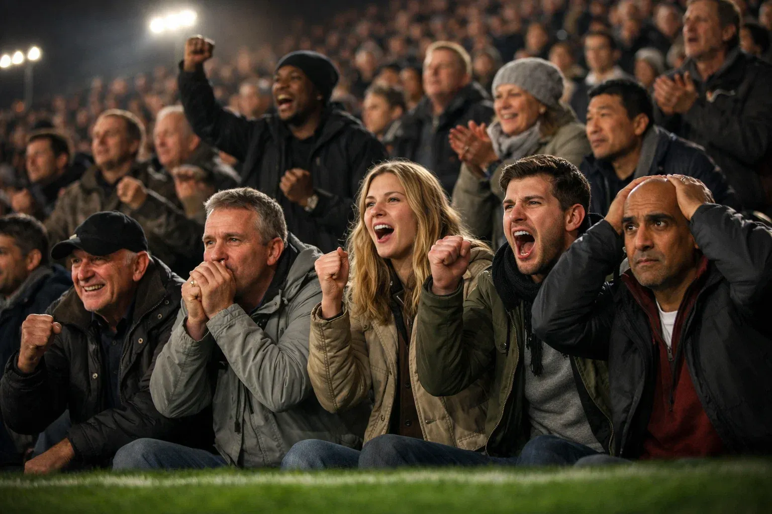 Fußballfans im Stadion erleben die Unvorhersehbarkeit des Sports